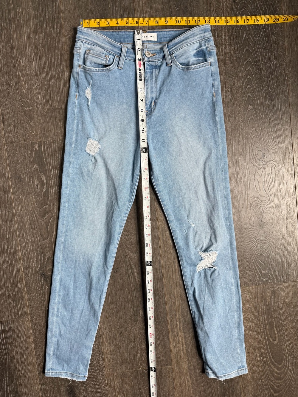 Women’s Light Blue Distressed Skinny Jeans Y2K - Picture 4 of 8